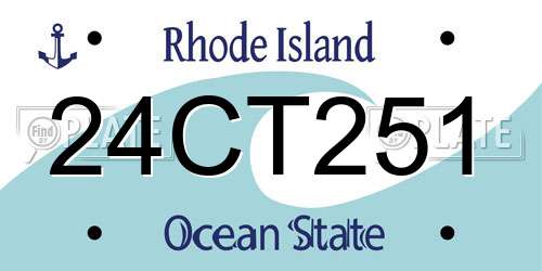24CT251 Rhode Island License Plate