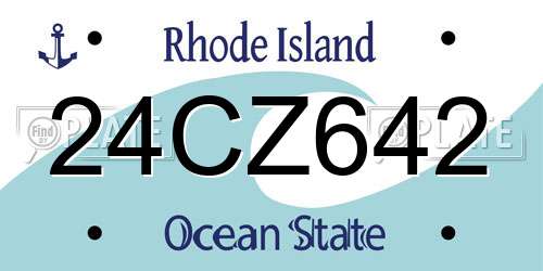24CZ642 Rhode Island License Plate
