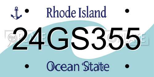 24GS355 Rhode Island License Plate