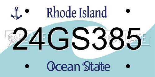 24GS385 Rhode Island License Plate