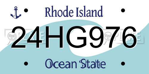 24HG976 Rhode Island License Plate