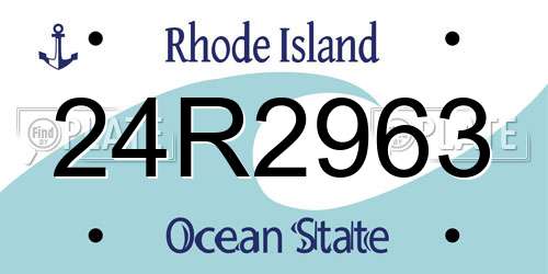 24R2963 Rhode Island License Plate