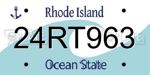 24RT963 Rhode Island License Plate