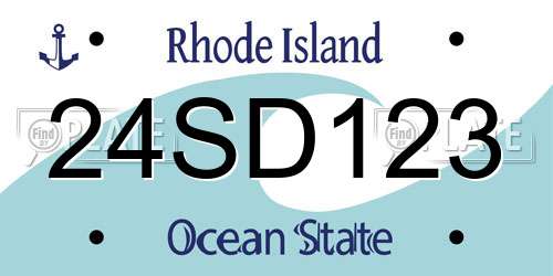 24SD123 Rhode Island License Plate