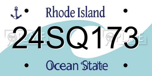24SQ173 Rhode Island License Plate
