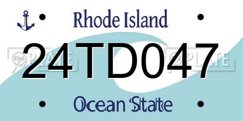 24TD047 Rhode Island License Plate