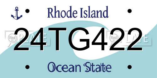 24TG422 Rhode Island License Plate