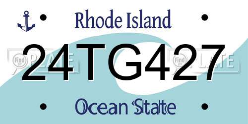 24TG427 Rhode Island License Plate