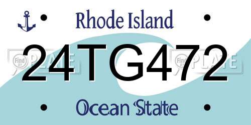 24TG472 Rhode Island License Plate