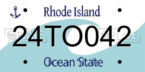 24TO042 Rhode Island License Plate