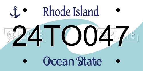24TO047 Rhode Island License Plate