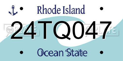 24TQ047 Rhode Island License Plate