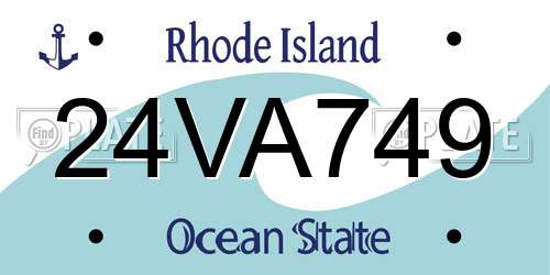 24VA749 Rhode Island License Plate