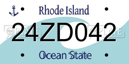 24ZD042 Rhode Island License Plate