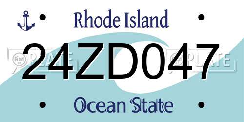 24ZD047 Rhode Island License Plate