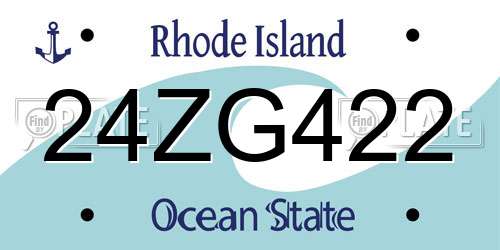 24ZG422 Rhode Island License Plate