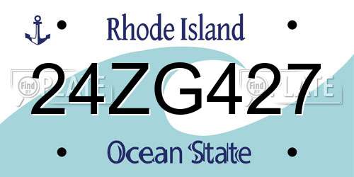 24ZG427 Rhode Island License Plate