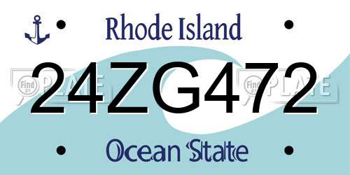 24ZG472 Rhode Island License Plate