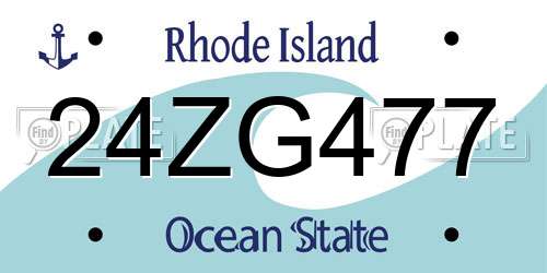 24ZG477 Rhode Island License Plate