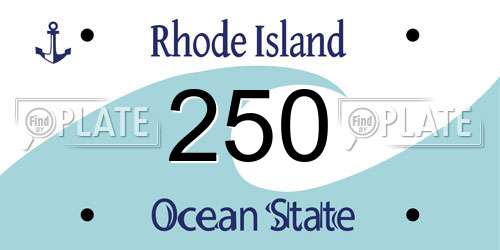 250 Rhode Island License Plate