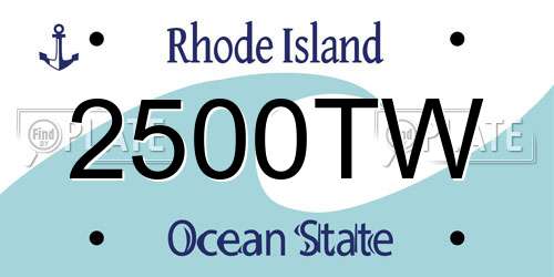 2500TW Rhode Island License Plate