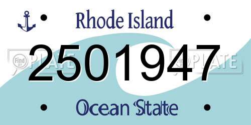 2501947 Rhode Island License Plate