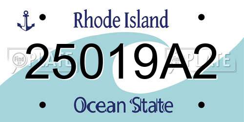 25019A2 Rhode Island License Plate