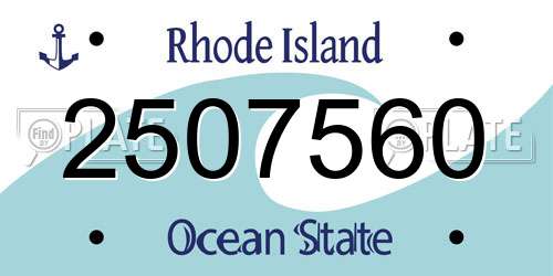 2507560 Rhode Island License Plate