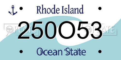 250O53 Rhode Island License Plate