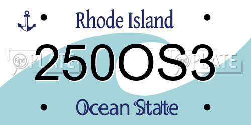 250OS3 Rhode Island License Plate
