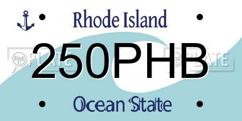 250PHB Rhode Island License Plate