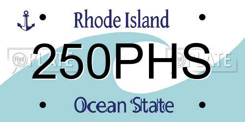 250PHS Rhode Island License Plate