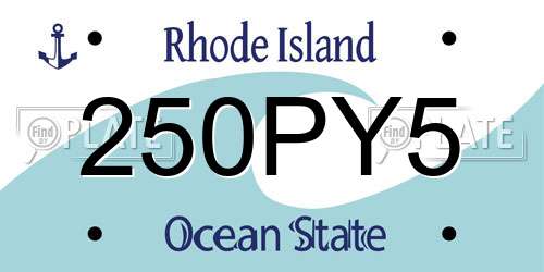 250PY5 Rhode Island License Plate