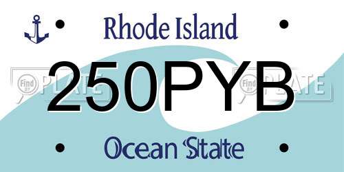 250PYB Rhode Island License Plate