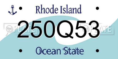 250Q53 Rhode Island License Plate