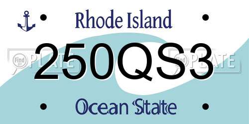 250QS3 Rhode Island License Plate