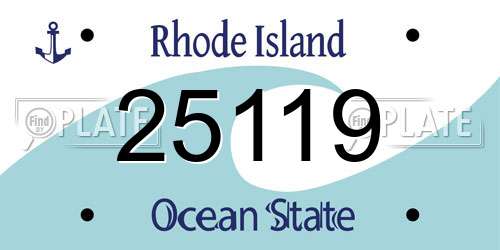 25119 Rhode Island License Plate