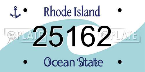 25162 Rhode Island License Plate
