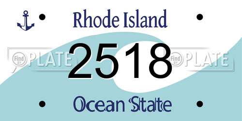 2518 Rhode Island License Plate