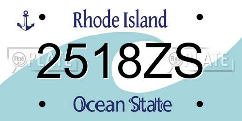2518ZS Rhode Island License Plate