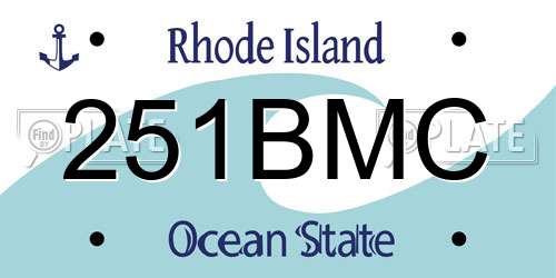 251BMC Rhode Island License Plate