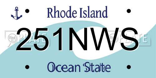 251NWS Rhode Island License Plate