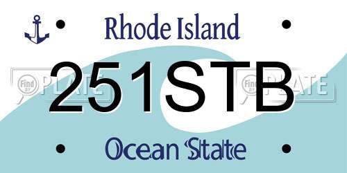 251STB Rhode Island License Plate