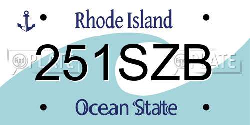 251SZB Rhode Island License Plate