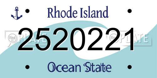 2520221 Rhode Island License Plate