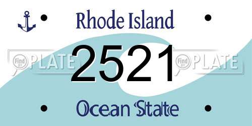 2521 Rhode Island License Plate