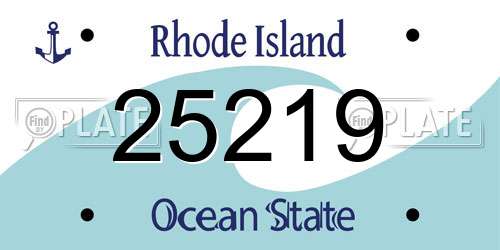 25219 Rhode Island License Plate