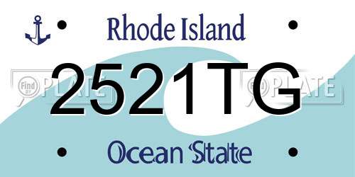 2521TG Rhode Island License Plate