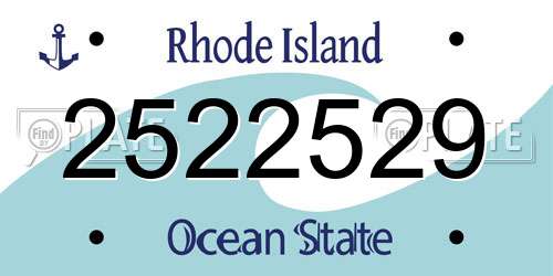2522529 Rhode Island License Plate