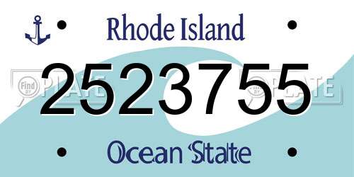 2523755 Rhode Island License Plate